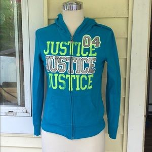 NWOT JUSTICE ZIPPER HOODY, Size 10